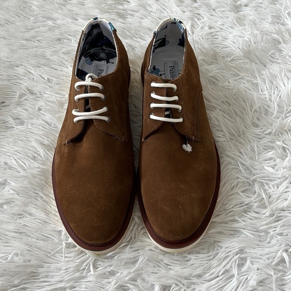 NEW Paisley & Gray bromfield Suede plain toe oxford brown & white size 8.5D